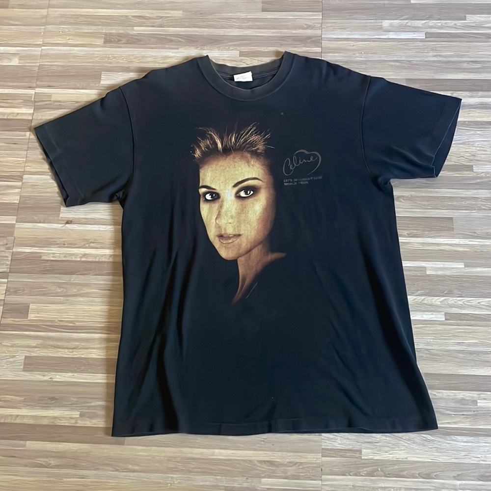 Celine Dino 1998 lic and dated Bog face World tour tee